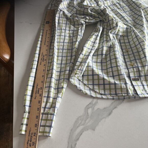 Robert Talbott Carmel Mens Plaid Blue & Green Button Front Shirt M Cotton EUC - Picture 9 of 13